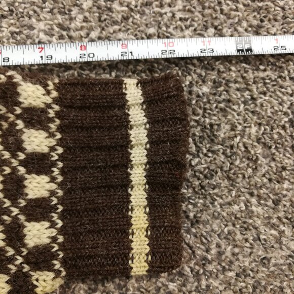 Vintage Edward Bryan Sweater Mens Medium Wool Fair Isle Brown Chunky 90s Grunge - Picture 9 of 10